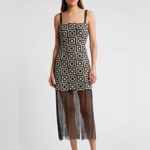 Saylor Risette Crochet Fringe Hem Dress | Women’s Medium | Boho Festival Dress